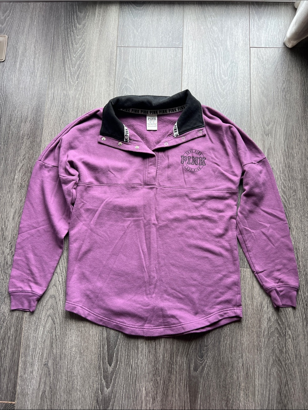 PINK Victoria's Secret Purple Pullover with Black Collar